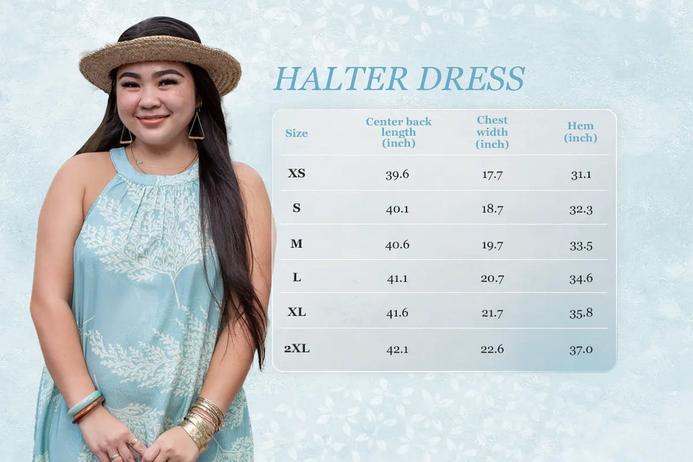 Palaʻā - Halter Dress - Blue/Green
