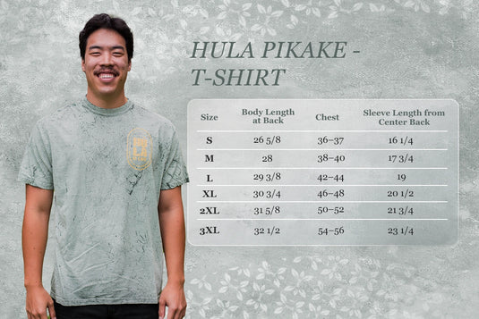 Translation missing: en.Hula Pikake T-Shirt size chart