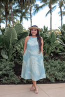 Palaʻā - Halter Dress - Blue/Green
