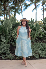 Palaʻā - Halter Dress - Blue/Green