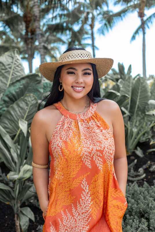 Translation missing: en.Palaʻā - Halter Dress - Orange