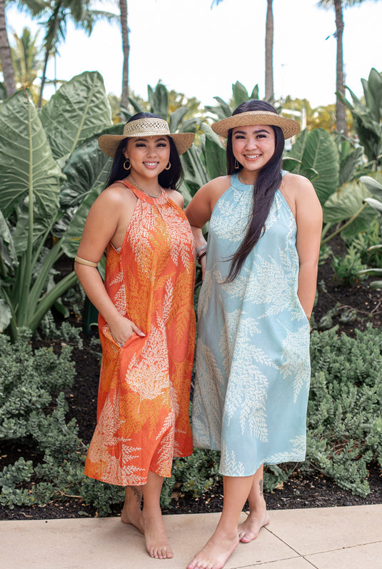 Translation missing: en.Palaʻā - Halter Dress - Orange