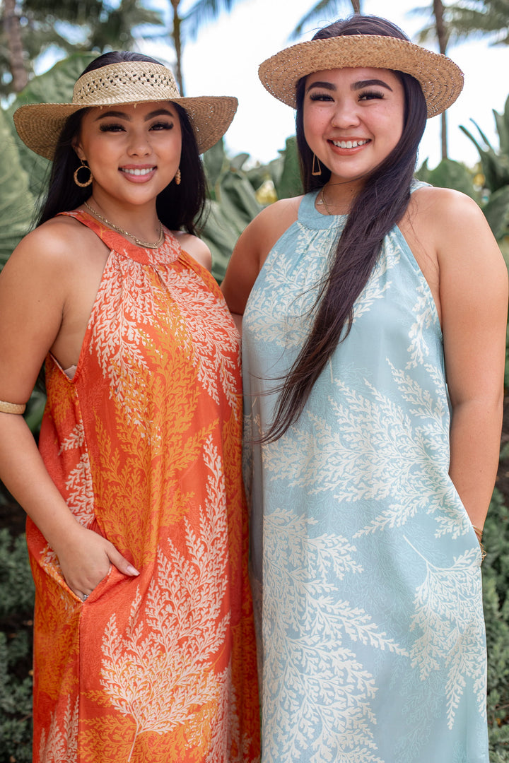 Translation missing: en.Palaʻā - Halter Dress - Blue/Green