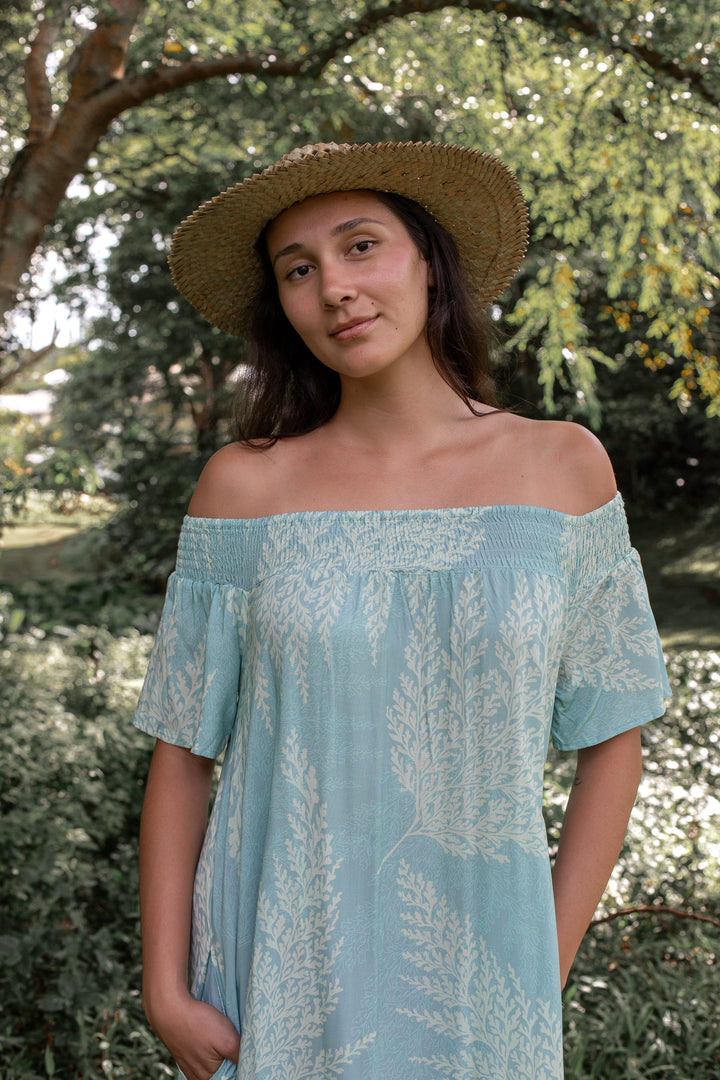 Translation missing: en.Palaʻā - Hiehie Dress - Blue/Green