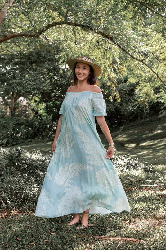Translation missing: en.Palaʻā - Hiehie Dress - Blue/Green