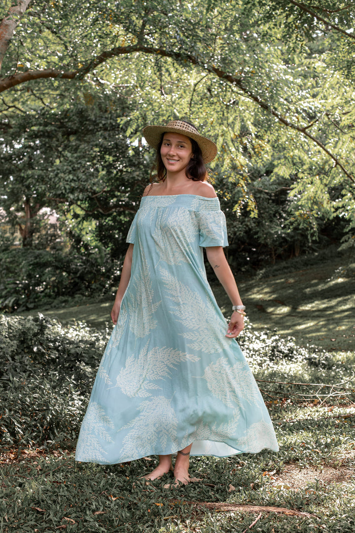 Translation missing: en.Palaʻā - Hiehie Dress - Blue/Green