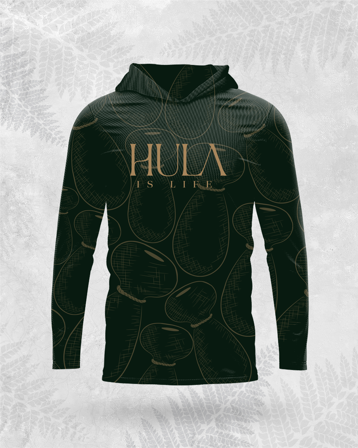 Translation missing: en.Green Hula Ipu from Hula is Life, featuring a traditional wooden drum with a polished finish and decorative rope accents