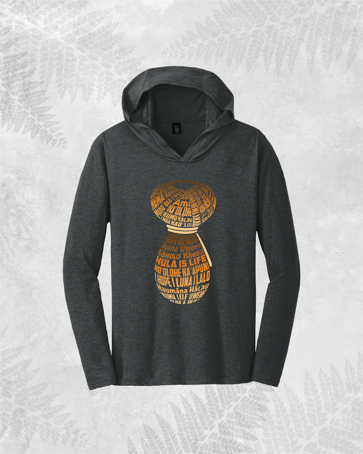 Translation missing: en.Hula is Life Hula Ipu Basics long-sleeve V-neck hoodie in soft fabric, featuring a relaxed fit and stylish V-neck design