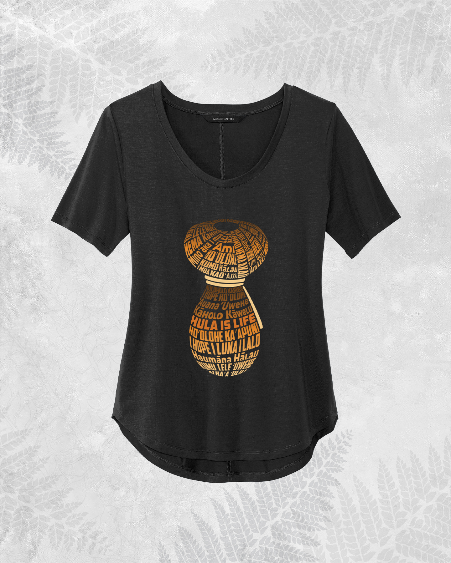 Translation missing: en.Hula Ipu Hawaiian scoop-neck top for women in black, relaxed island top — Hula is Life