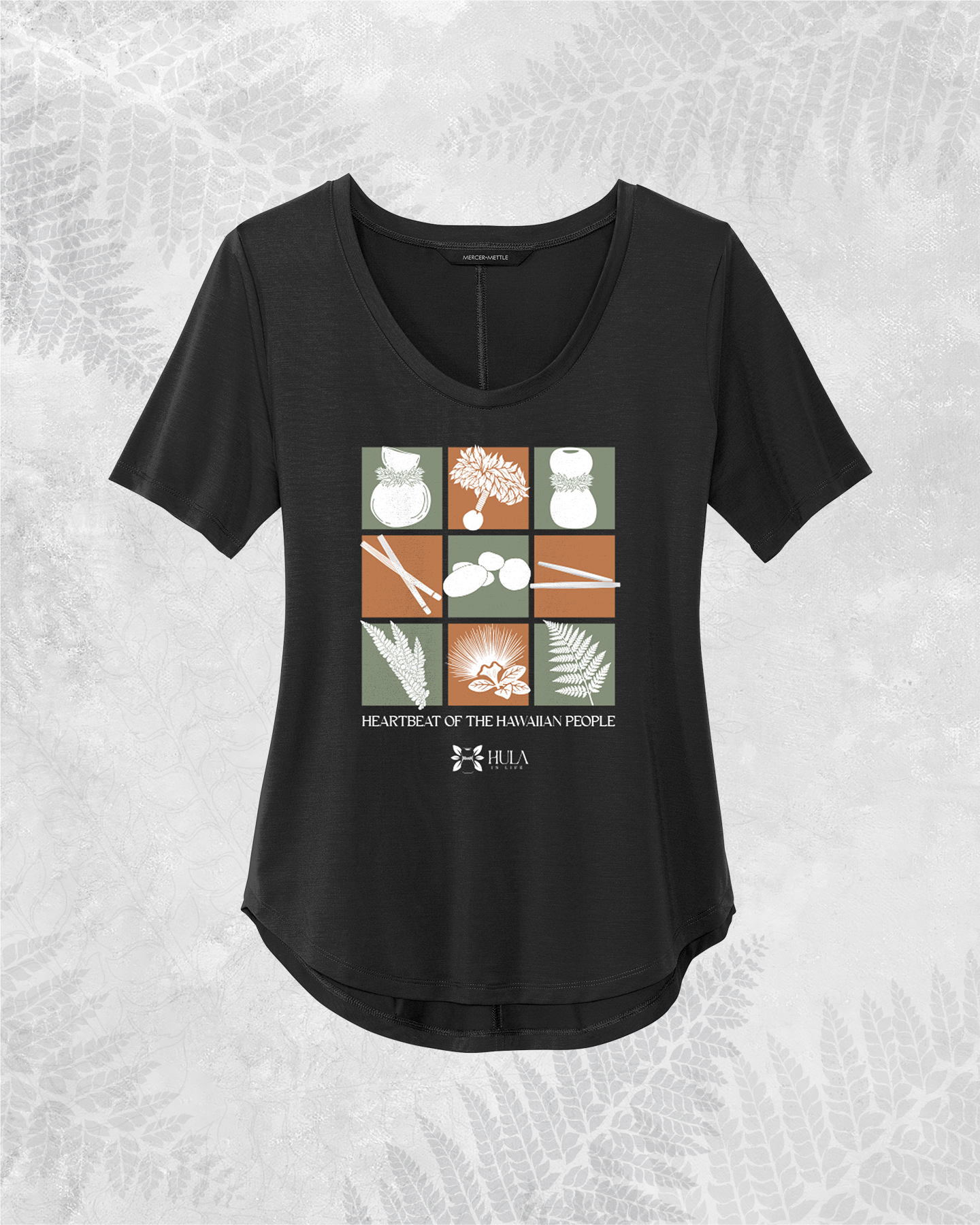 Translation missing: en.Hula Implements Hawaiian relaxed scoop-neck top in black — Hula is Life