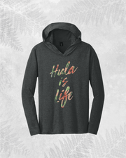 Hula Floral-Longsleeve V-neck Hoodie - Hula is Life