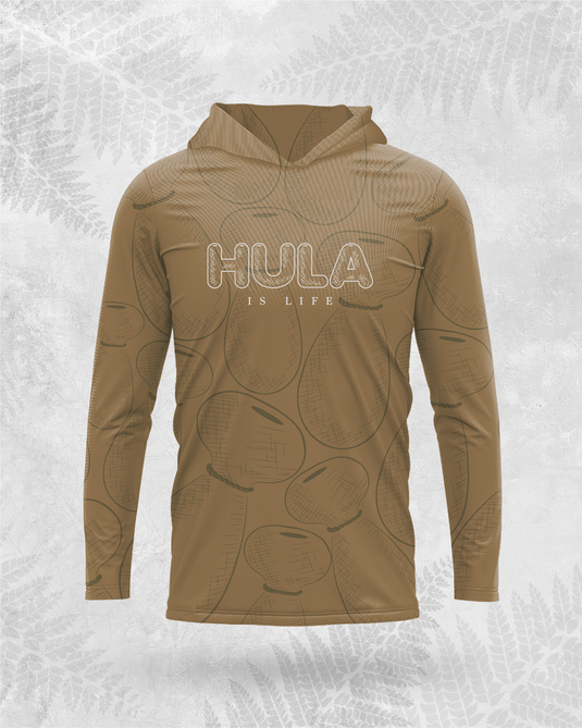 Translation missing: en.Hula Ipu - Long Sleeve Dri-Fit Hoodie Brown - Hula is Life
