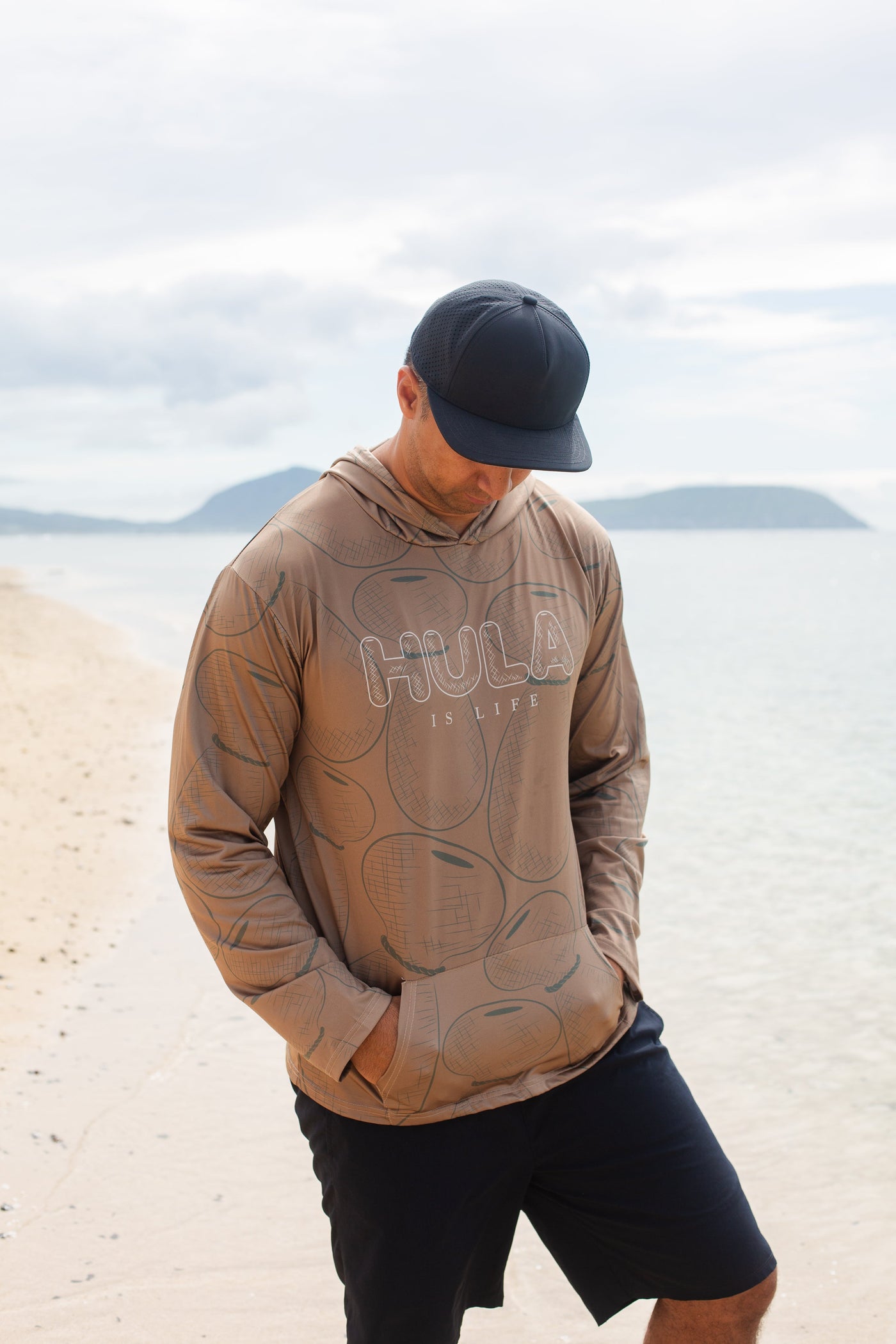 Hula Ipu - Long Sleeve Dri-Fit Hoodie Brown - Hula is Life