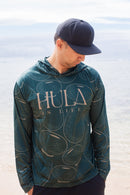 Hula Ipu - Long Sleeve Dri-Fit Hoodie Green - Hula is Life
