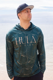 Hula Ipu - Long Sleeve Dri-Fit Hoodie Green - Hula is Life