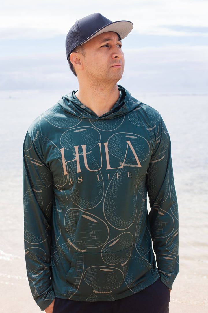 Translation missing: ja.Hula Ipu - Long Sleeve Dri-Fit Hoodie Green - Hula is Life