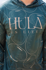 Hula Ipu - Long Sleeve Dri-Fit Hoodie Green - Hula is Life