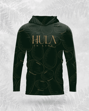 Hula Ipu - Long Sleeve Dri-Fit Hoodie Green - Hula is Life