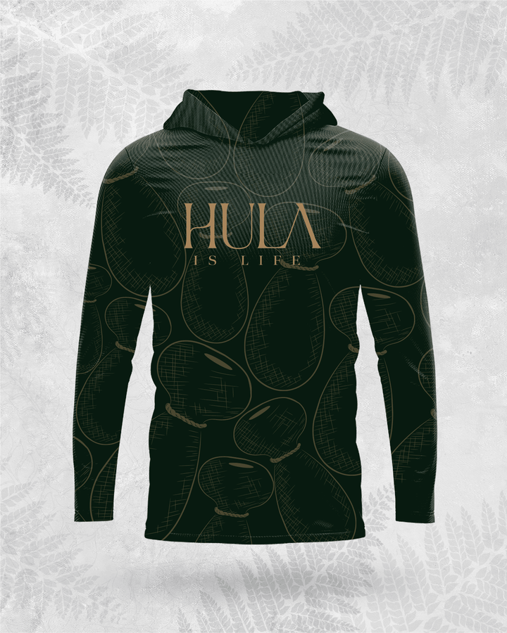 Translation missing: en.Hula Ipu - Long Sleeve Dri-Fit Hoodie Green - Hula is Life