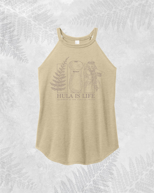 Translation missing: en.Hula is Life Hula Rhythm Rocker Tank top in XS, featuring a sleeveless design with bold graphic print on soft fabric