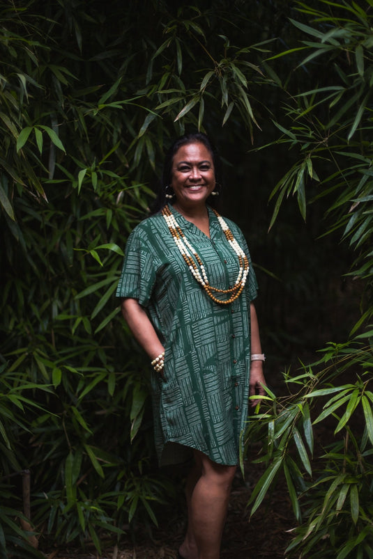 Translation missing: en.Hula is Life Puili Green Mālie T-shirt Dress, lightweight casual dress with a relaxed fit and vibrant green color