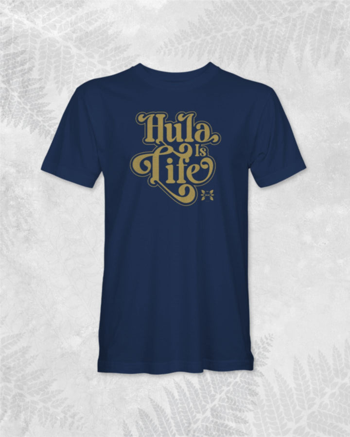 Translation missing: ja.Navy Hula Sway T-Shirt by Hula is Life, shown in size XS, featuring a comfortable fit and stylish Hula Sway graphic design