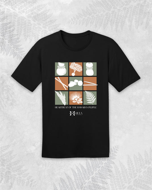 Translation missing: en.Hula is Life T-shirt in XS size featuring a casual fit with Hula Implements branding on the front
