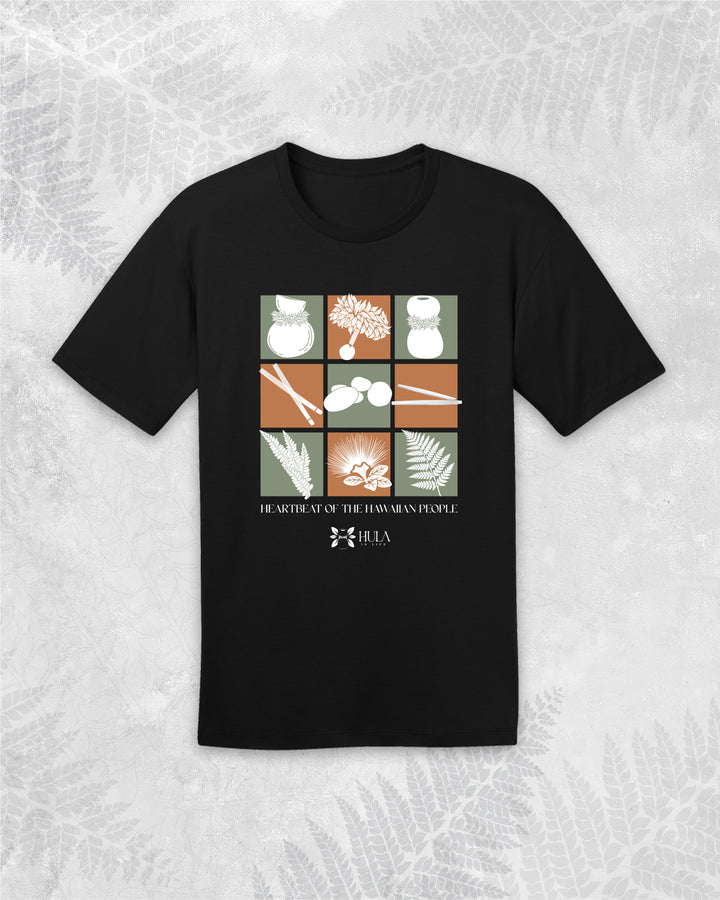Translation missing: en.Hula is Life T-shirt in XS size featuring a casual fit with Hula Implements branding on the front