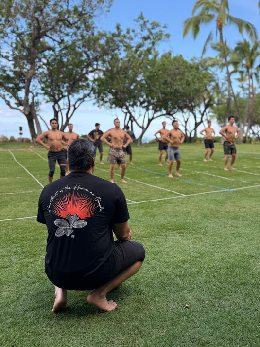 Translation missing: en.Hula is Life Lehua ʻUla T-shirt, XS size, featuring vibrant Hawaiian flower design on casual cotton T-shirt