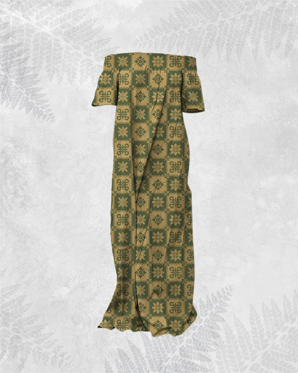Kukui Quilt - Hiehie Dress (Yellow/Olive) - Hula is Life