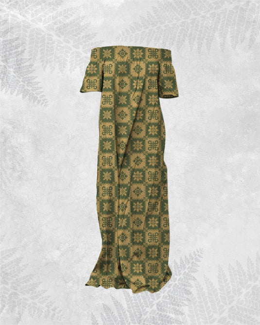 Translation missing: en.Kukui Quilt - Hiehie Dress (Yellow/Olive) - Hula is Life