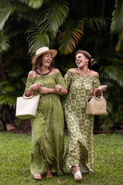 Kukui Quilt - Hiehie Dress (Yellow/Olive) - Hula is Life