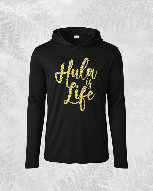 Translation missing: en.PLUMERIA-Long Sleeve Dri-Fit Hoodie - Hula is Life